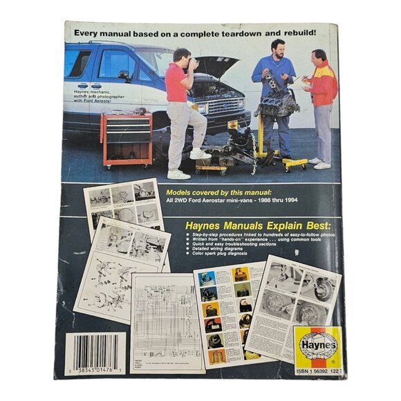Haynes Ford Aerostar Mini-Van 1986 Thru 1994 2WD Models Automotive Repair Manual - Picture 2 of 11